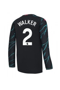 Manchester City Kyle Walker #2 Jalkapallovaatteet Kolmaspaita 2023-24 Pitkähihainen